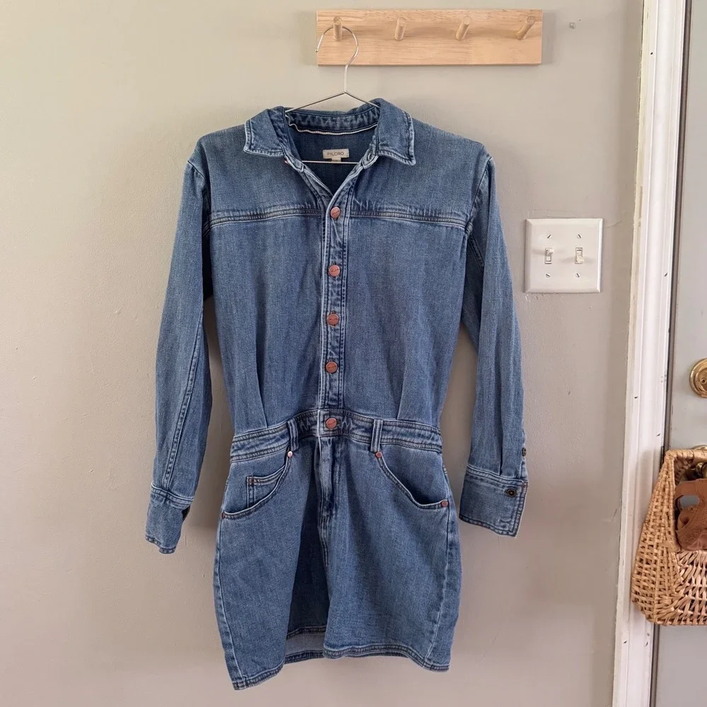pilcro denim dress anthropologie Pilcro V-Neck Denim Dress